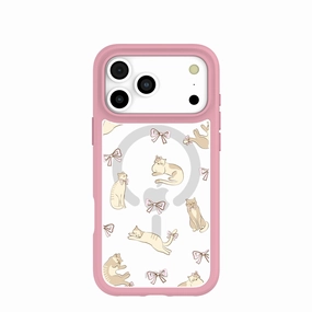 Clear Purrfection iPhone 17 Pro Max Case With Petal Pink Ridge (MagSafe included) Colorful option Luxury Layer Texture