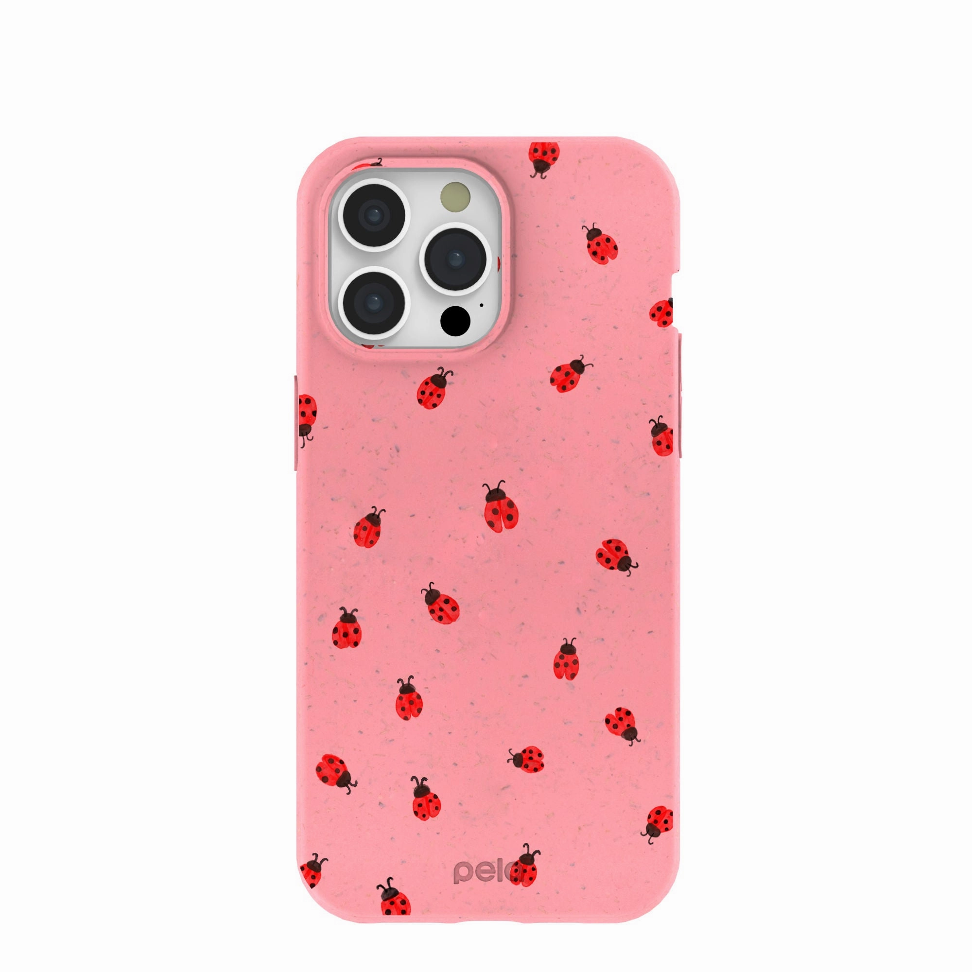 Minimal Style Sleek Surface Bubblegum Pink Rosy Ladybug iPhone 15 Pro Max Case