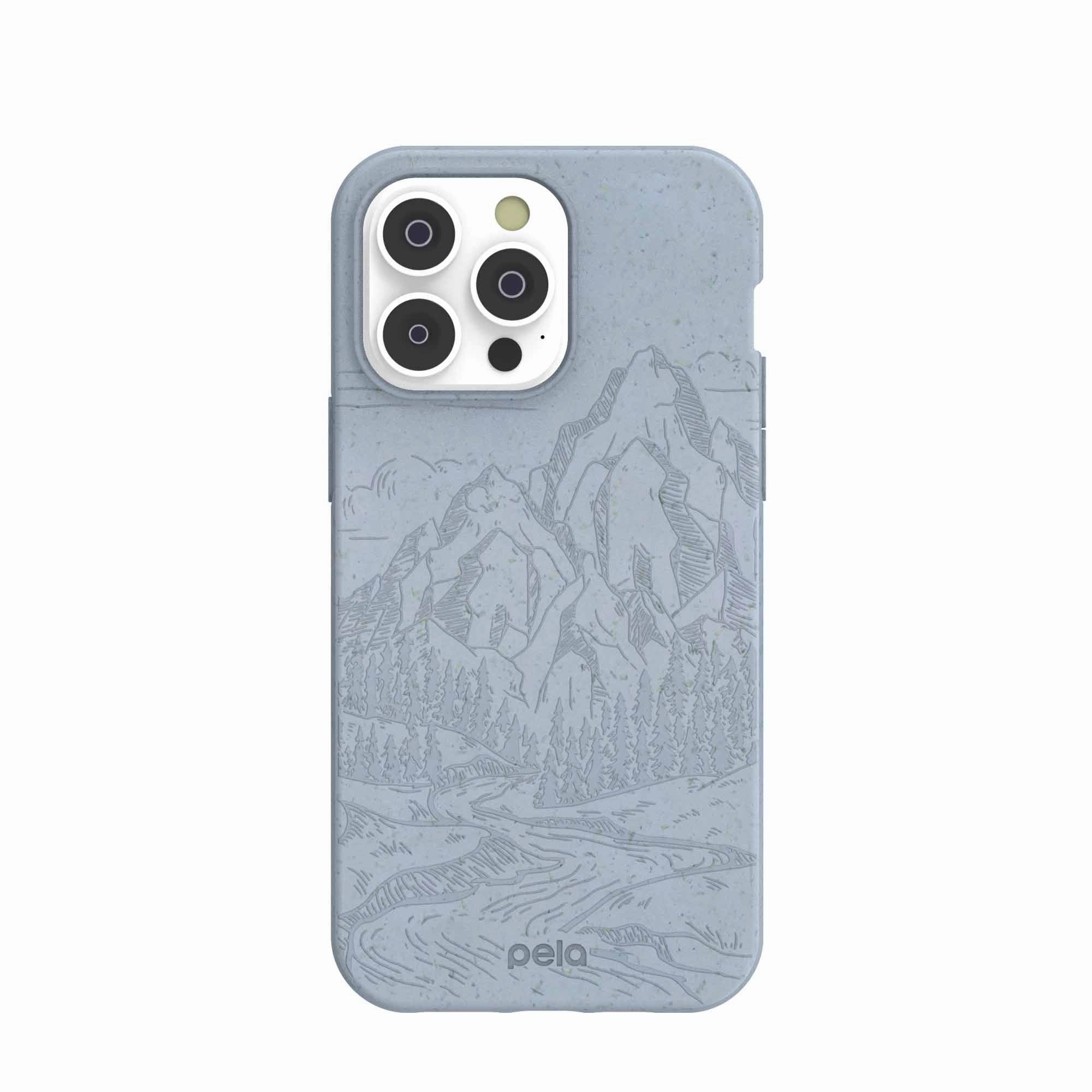 Powder Blue Rockies iPhone 14 Pro Max Case Soft Pattern Layer Minimal Touch