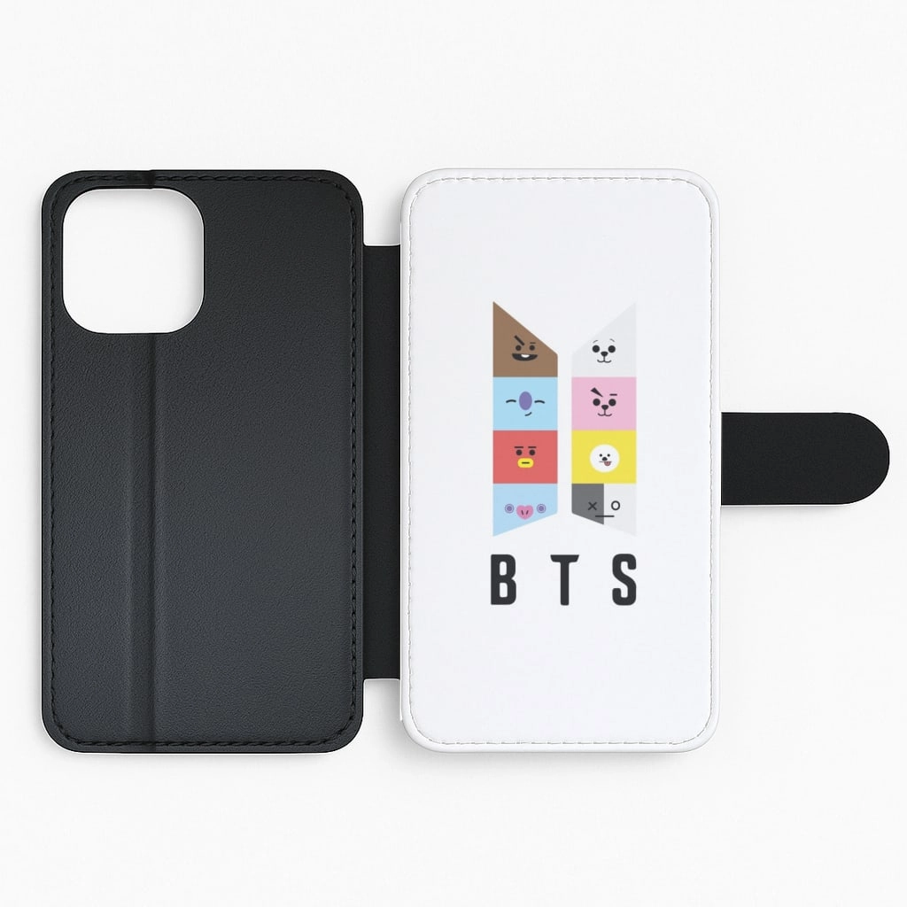 BT21 K-Pop Band Logo Flip / Wallet Phone Case Customizable Option Flexible Comfort