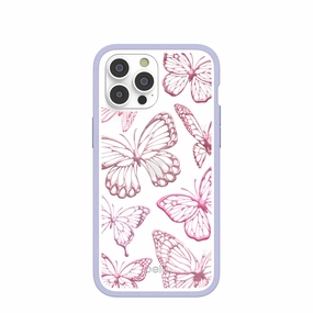 Clear Butterfly Effect iPhone 14 Pro Max Case With Lavender Ridge Protective Layer