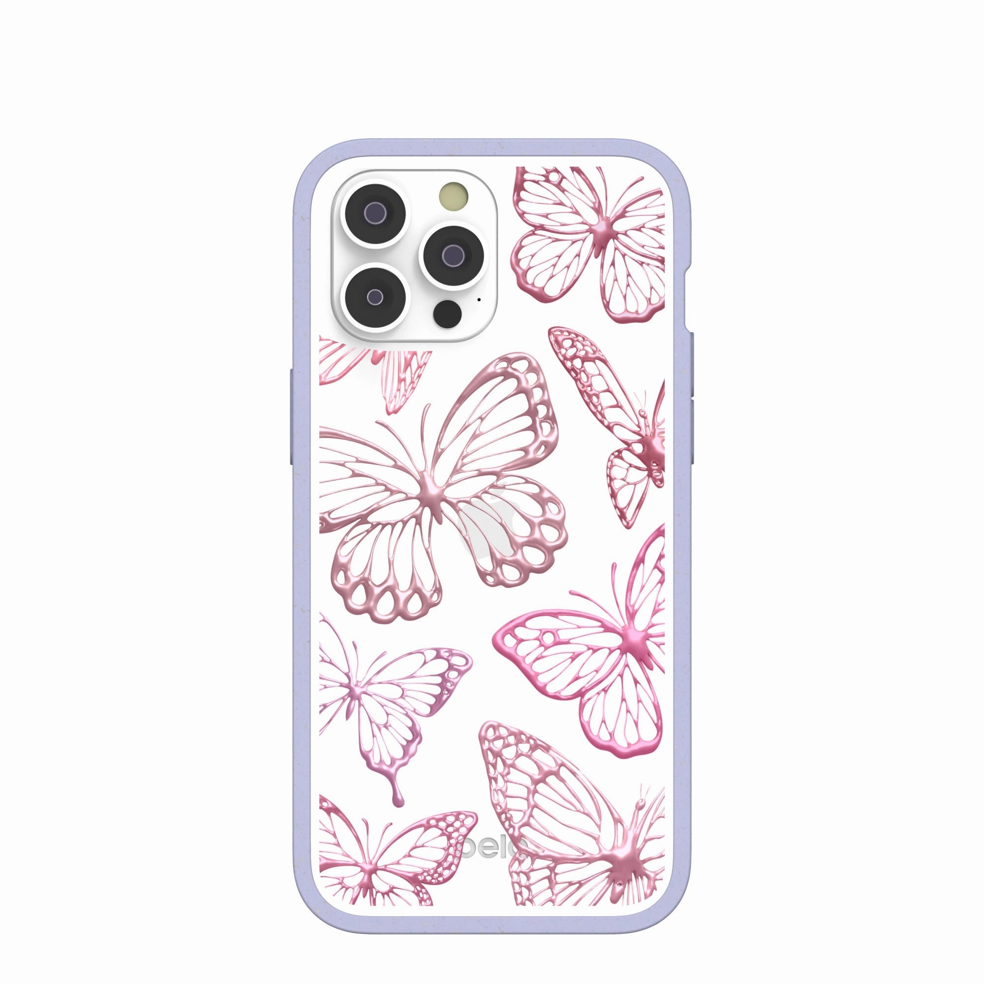 Clear Butterfly Effect iPhone 14 Pro Max Case With Lavender Ridge Protective Layer