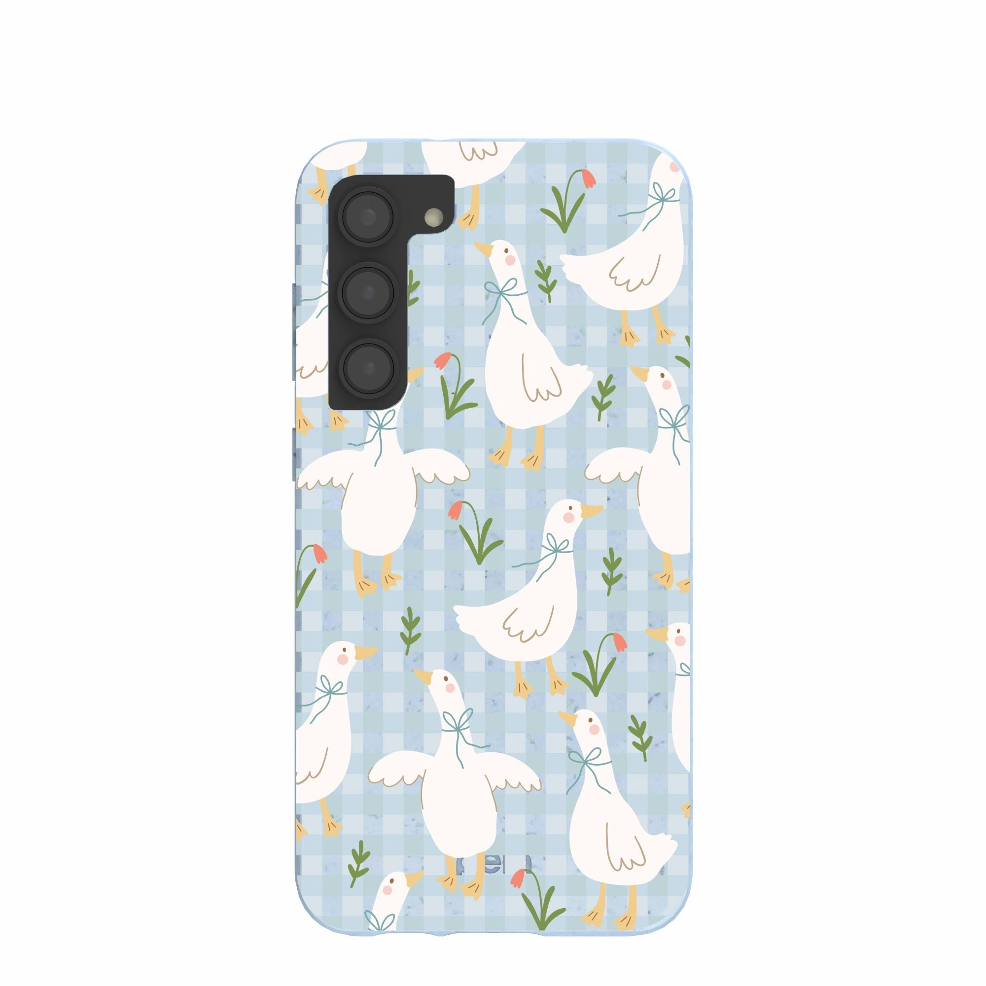 Powder Blue Blooming Quackers Samsung Galaxy S23 (Plus) Case Flexible Edge Texture Smooth Look Texture
