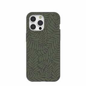 Black Fern Dreams iPhone 15 Pro Max Case Elegant Build Marble Texture