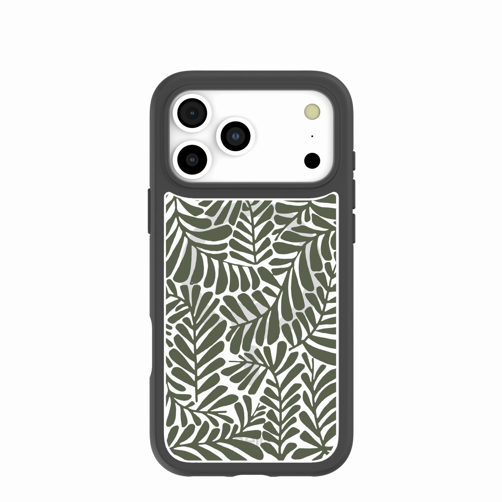Strong material Clear Fern Dreams iPhone 17 Pro Max Case With Noir Ridge (MagSafe included)