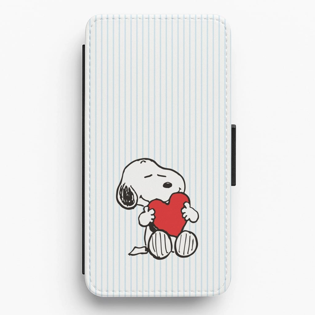 Minimal Texture Modern feature Snoopy - Valentine's Day Flip / Wallet Phone Case