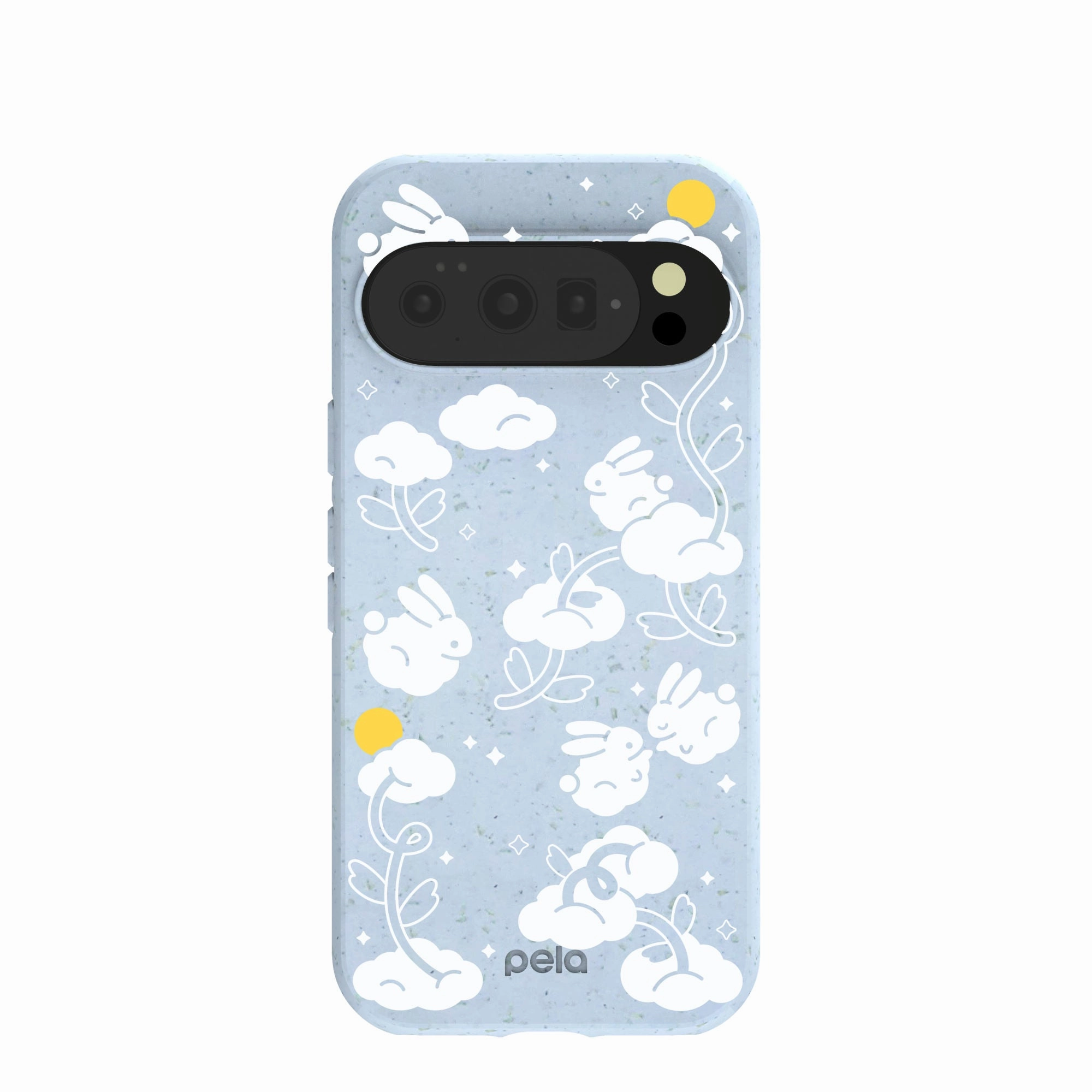 Powder Blue Fluffy Flower Google Pixel 10/10 Pro Case Portable Fit