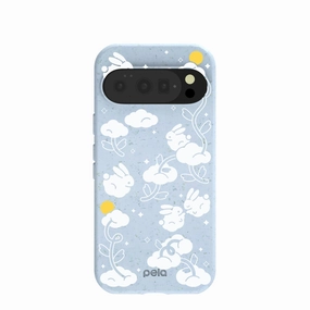 Powder Blue Fluffy Flower Google Pixel 10/10 Pro Case Portable Fit