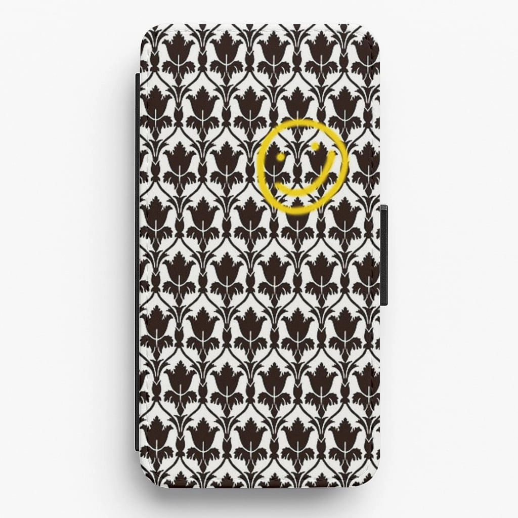 Transparent Edge Detective Wallpaper Smile Flip Wallet Phone Case