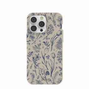 Grip Layer Modern Edge Layer London Fog Indigo Bouquet iPhone 14 Pro Max Case