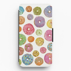 Dougnut Pattern Flip / Wallet Phone Case Textured Detail Glossy surface