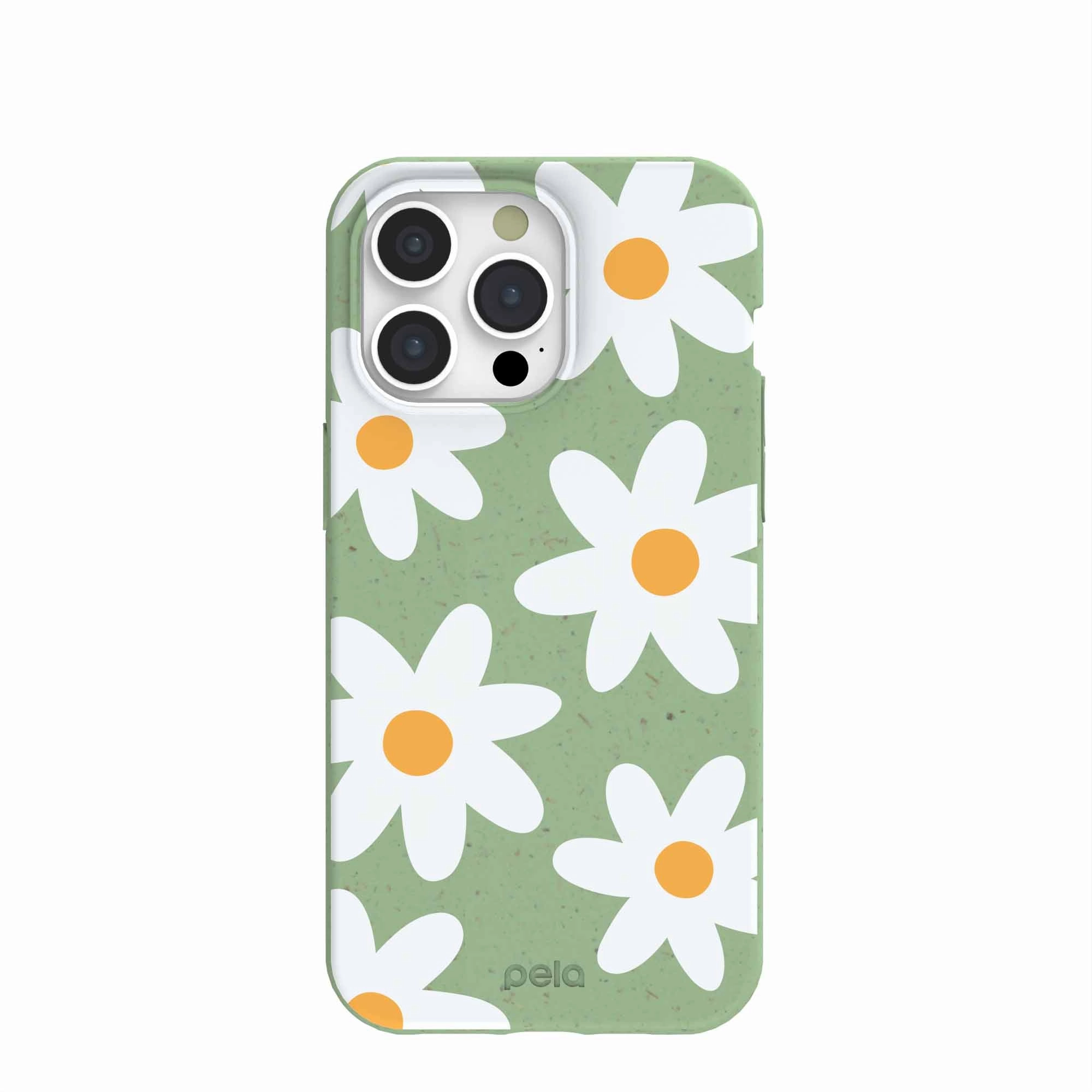 Color Accent Clear Back Sage Green Daisy iPhone 15 Pro Max Case