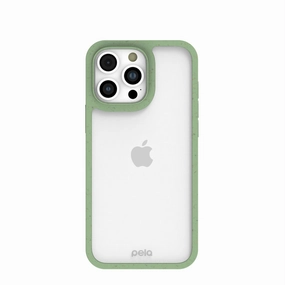 Clear iPhone 16 Pro Max Case with Sage Green Ridge Light Build