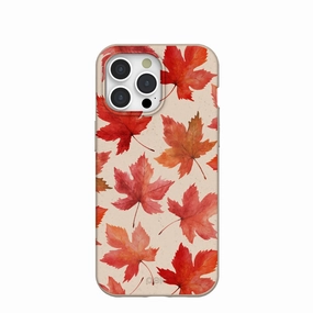 Seashell Maple Leaf iPhone 15 Pro Max Case Simple Look Shock Resistant Build