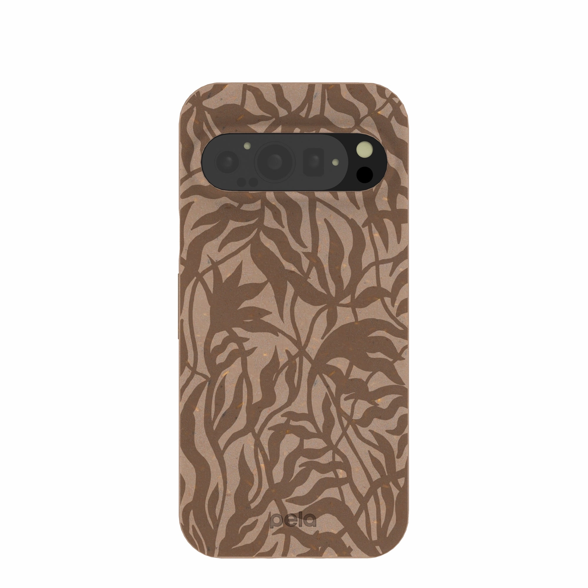 Outdoor Protection Elegant Layer Texture Chocolate Brown Rustic Leaves Google Pixel 9/9 Pro Case