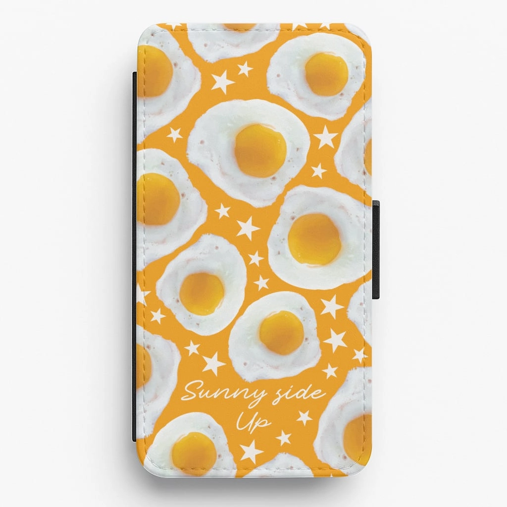 Polished Surface Texture Sunny Side Up Egg Pattern Flip / Wallet Phone Case