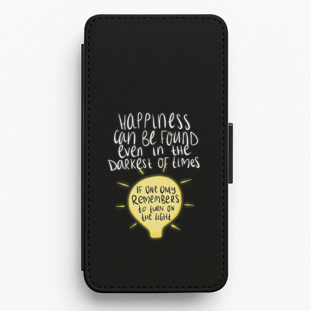 Protective Form Texture Trendy Pattern Happiness Can Be Found In The Darkest of Times Flip / Wallet Phone Case