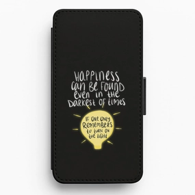 Protective Form Texture Trendy Pattern Happiness Can Be Found In The Darkest of Times Flip / Wallet Phone Case