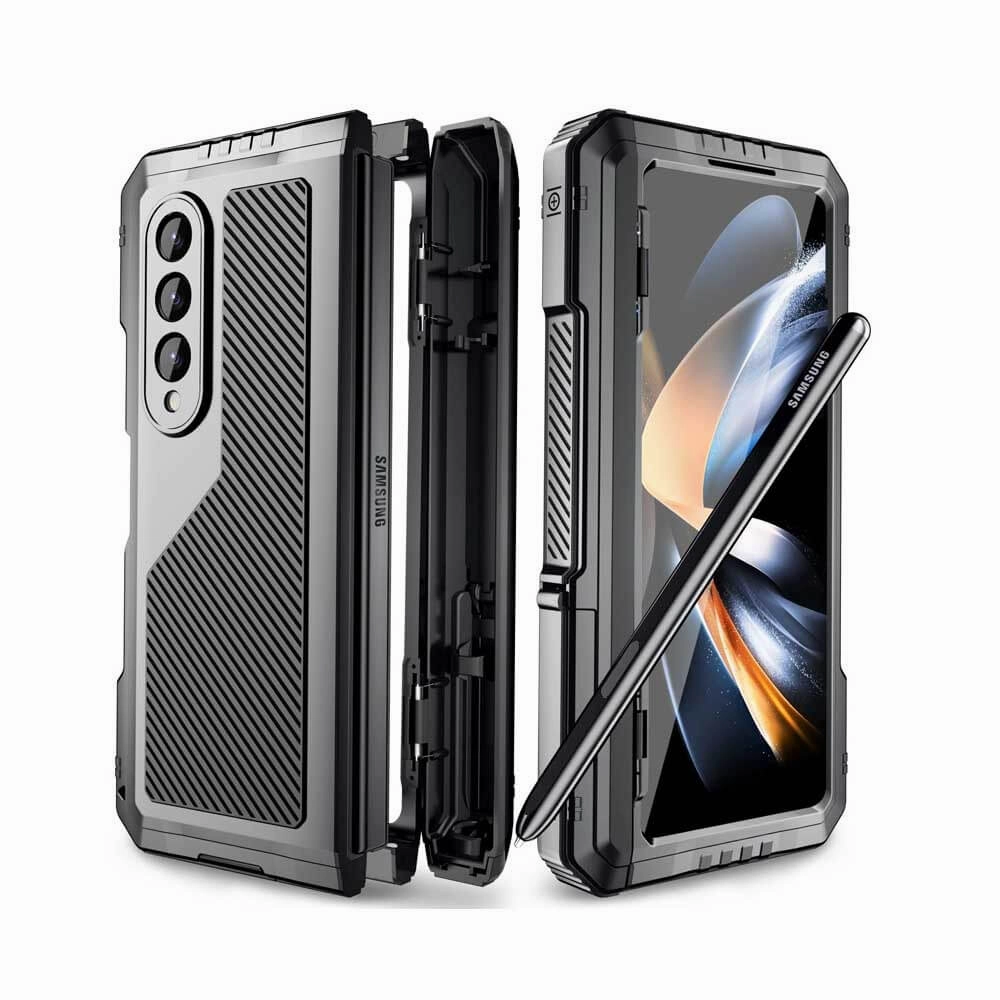 Protective Fit Shock Surface Layer Beeasy Galaxy Z Fold 4 Case with Hinge Protection and Holder