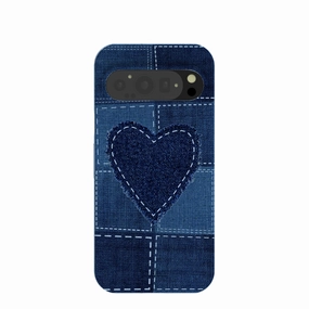 Fashion Look Soft touch layer Powder Blue Denim Heart Google Pixel 9/9 Pro Case