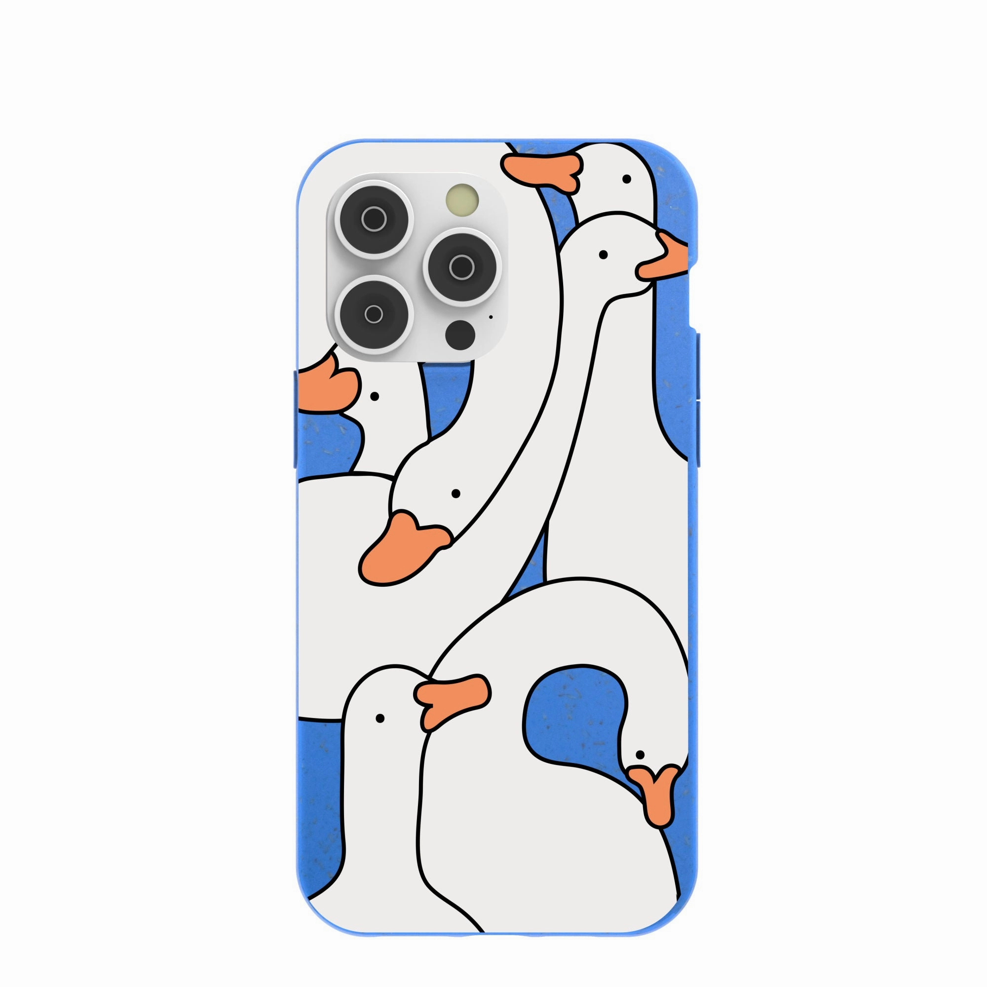 Electric Blue Silly Goose iPhone 14 Pro Max Case Elegant Pattern