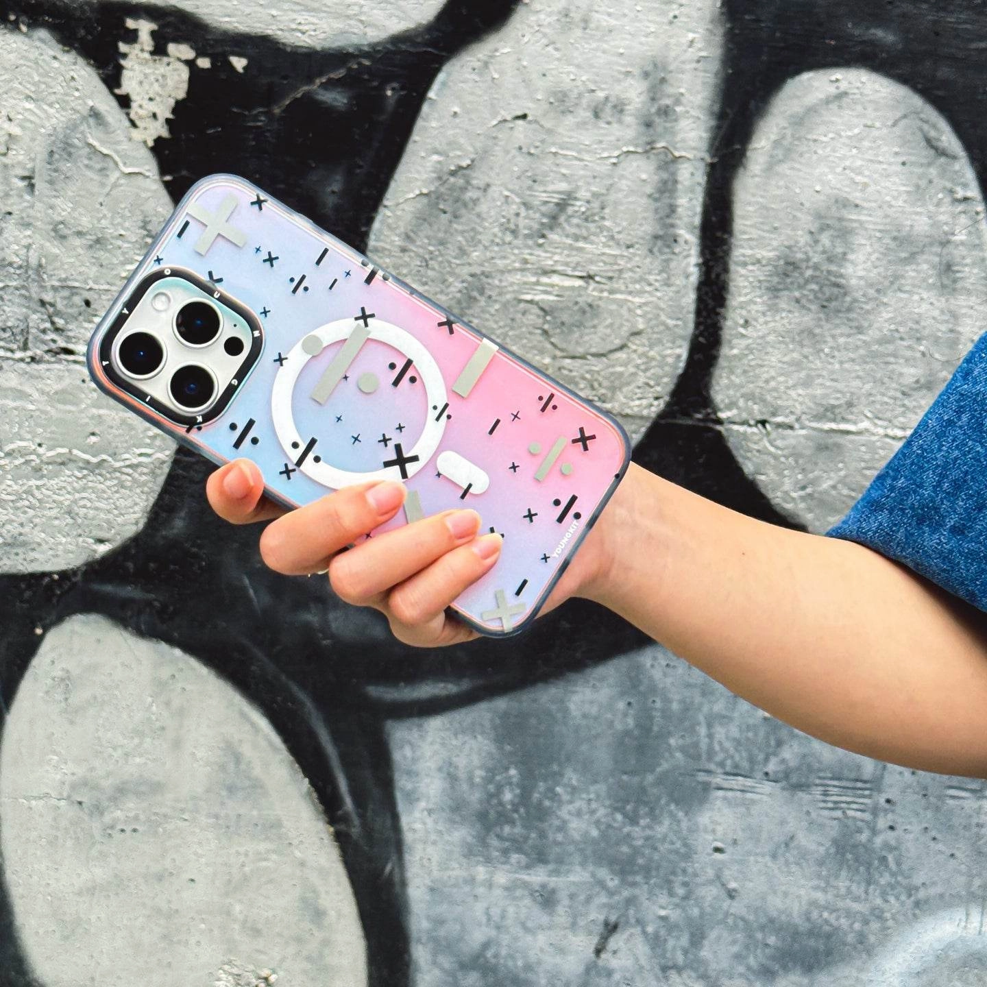 YOUNGKIT Playful Arithmetic Symbol Graphics Case - iPhone Minimal Edge Smooth Finish Touch