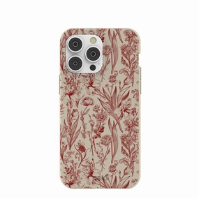 London Fog Crimson Bouquet iPhone 14 Pro Max Case Comfort Layer Texture