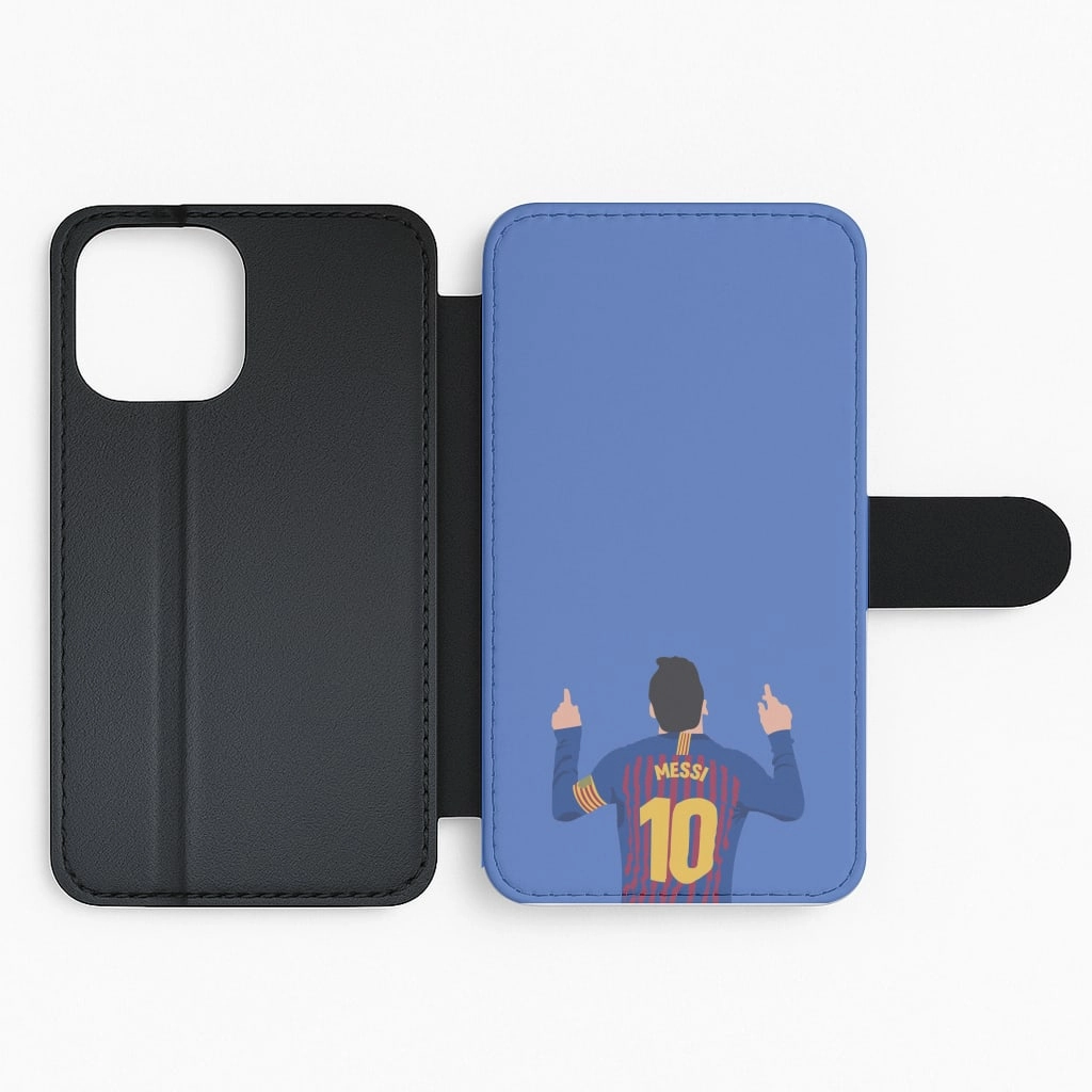 Outdoor Design Shock Surface Layer Messi - Football Flip / Wallet Phone Case