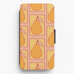 Elegant Pattern Pear Stamps Pattern Flip / Wallet Phone Case