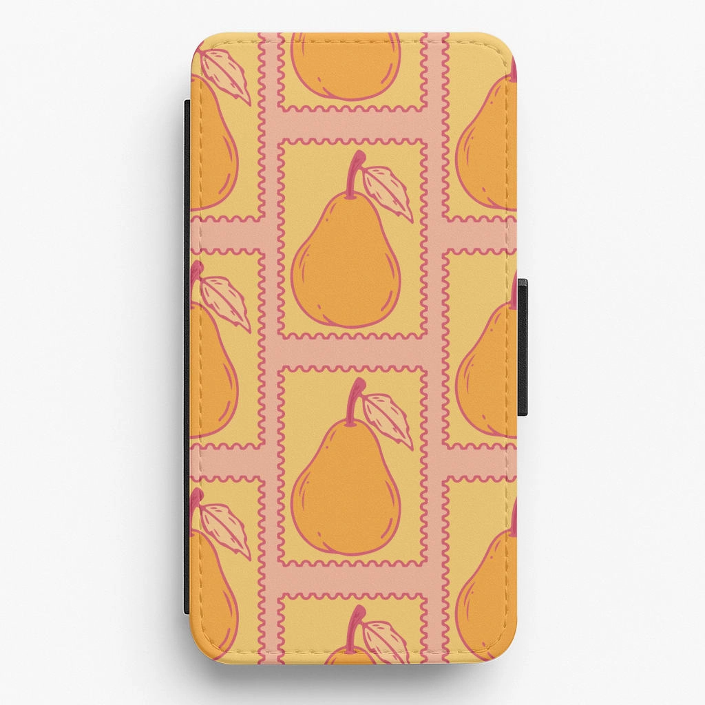 Elegant Pattern Pear Stamps Pattern Flip / Wallet Phone Case