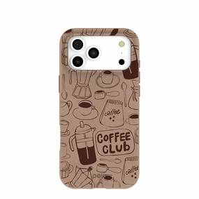 Compact Feel Modern Grip Texture Chocolate Brown Coffee Club iPhone 17 Pro Max Case