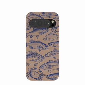 Chocolate Brown Vintage Catch Google Pixel 9/9 Pro Case Heat dissipation Modern Look