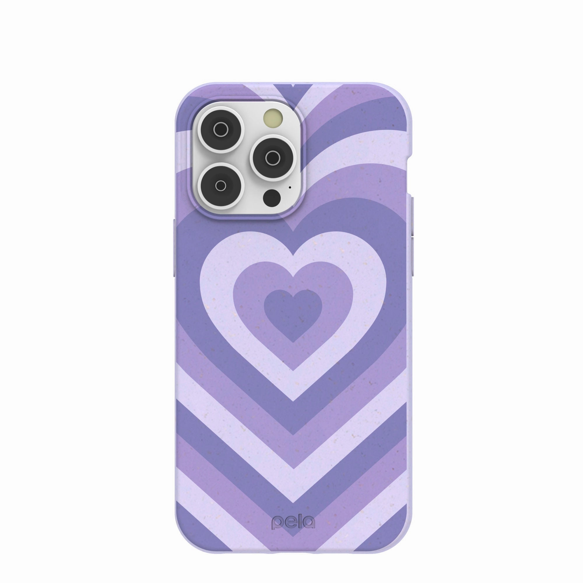 Smooth Detail Flexible Pattern Layer Lavender Power Hearts iPhone 14 Pro Max Case