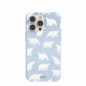 Elegant Texture Powder Blue Ice Bears iPhone 14 Pro Max Case
