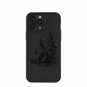 Urban Minimalism Trendy Finish Black Lone Cabin iPhone 13 Pro Max Case