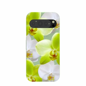 Sage Green Orchid Blooms Google Pixel 9/9 Pro Case Hybrid Surface Layer