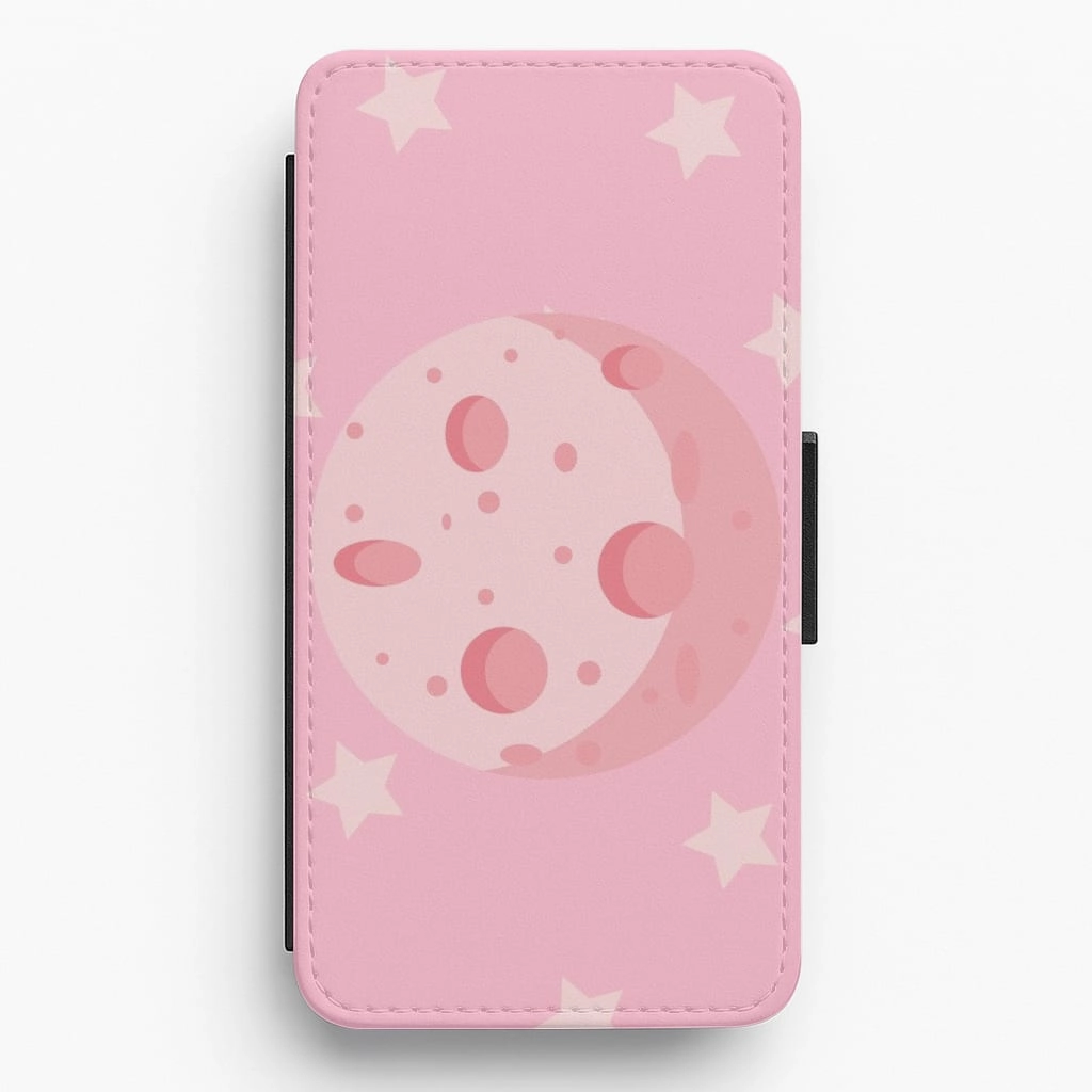 Pink Moon - Space Flip / Wallet Phone Case Soft Shape