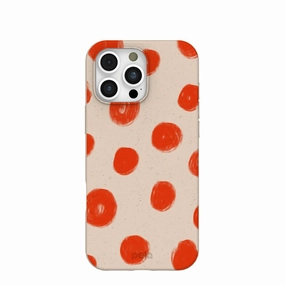 Seashell Cheery Dots iPhone 16 Pro Max Case Smooth Pattern Finish