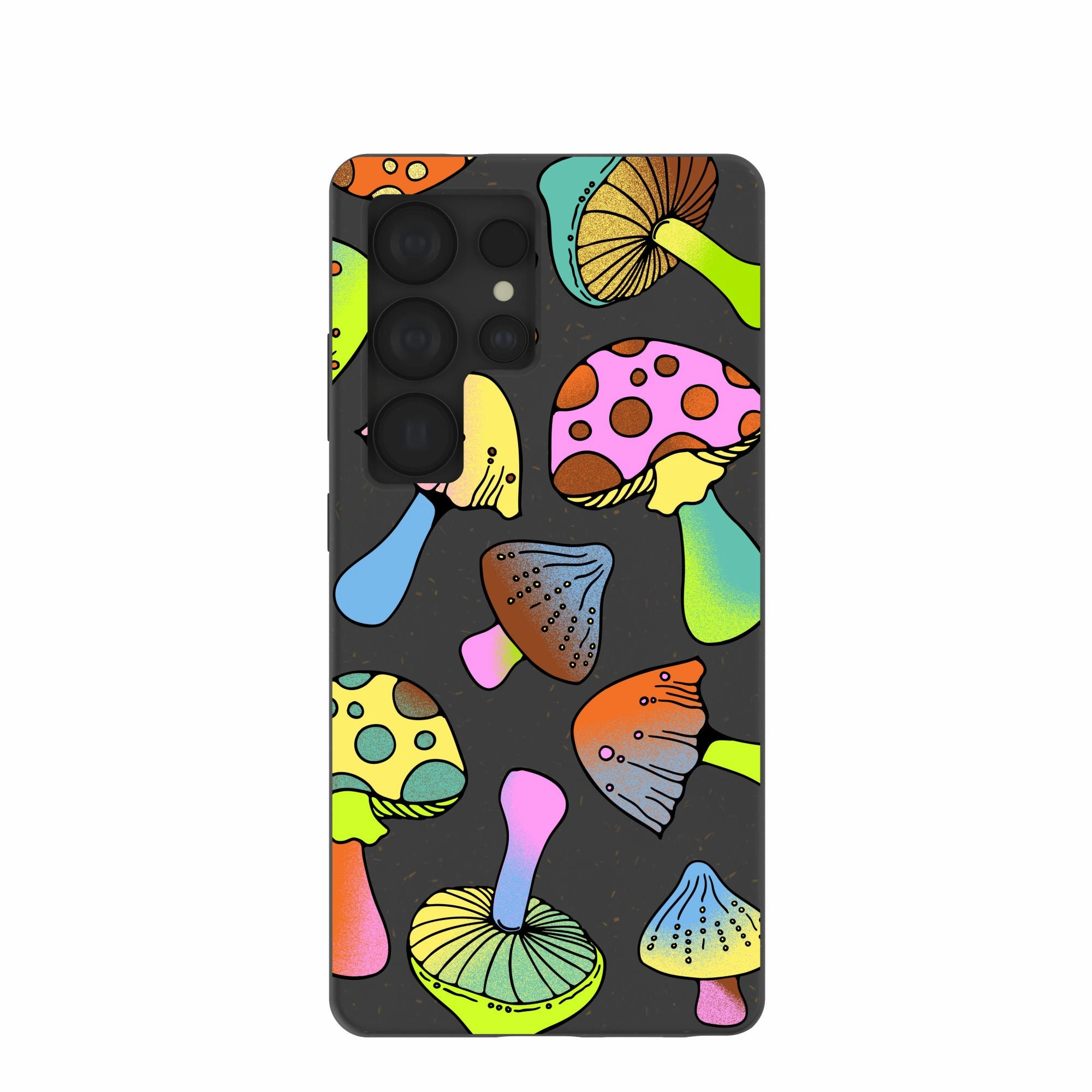 Black Mushroom Party Samsung Galaxy S25 Ultra Case Urban Texture Matte Build