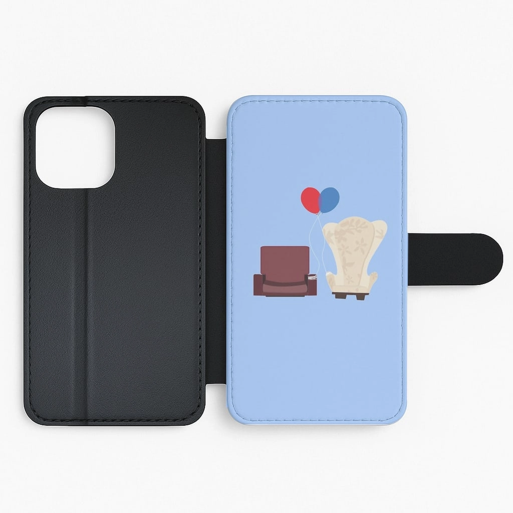UP Chairs Flip / Wallet Phone Case Minimal Aesthetic Touch Hybrid Build Texture