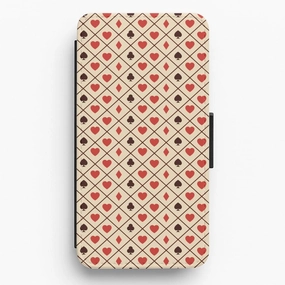 Zig-Zag Card Suits Pattern Flip / Wallet Phone Case Flexible Design Everyday Function