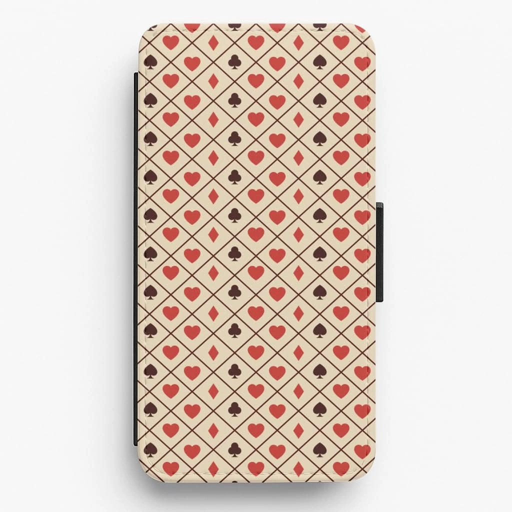 Zig-Zag Card Suits Pattern Flip / Wallet Phone Case Flexible Design Everyday Function